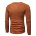 Autumn Winter Men’s Fashion Button Design Pullovers Casual Slim Round Neck Long Sleeved Pullover Swe