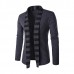 Fashion Cardigan Sweater Mens Trends Knitwear Casual Stripes Color Cardigan