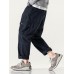 Mens Patchwork Zipper Fly Casual Cotton Cargo Pants With Pocket