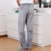 Mens Autumn Winter Thick Solid Color Warm Sleepwear Flannel Home Pants