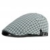 Menico Men’s Cotton Breathable Plaid Retro Outdoor Casual Beret Hat