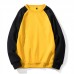 Autumn Winter Men’s Loose Color Block Casual O Neck Long Sleeve Pullovers