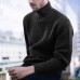 Mens Cotton Loose High Collar Warm Long Woolen Sleeve Casual Pullover Sweaters
