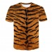 Fashion 3D Tiger Printed T  shirt O  Neck Summer Short Sleeves Daily Casual Funny Hiking Travel