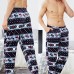 Mens Winter Pattern Fannel Fleece Pajamas Thermal Sleepwear Pants