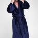 Mens Pure Color Thick Velvet Fleece Sleepwear Comfy Soft Hooded Pajamas Robe