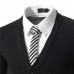 Autumn Winter Fashion Pure Color Knit Cardigan Casual Business Slim Fit V  neck Cardigan