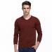 100  Merino Woolen Pullover Fashion V Collar Warm Fleece Knitted Casual Sweater Pullovers