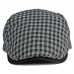Menico Men’s Cotton Breathable Plaid Retro Outdoor Casual Beret Hat