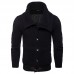 Men’s Casual Knit Flexible Breathable Thickened Buttons Solid Color Winter Long Sleeve Sweaters