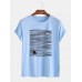 Mens Shark   Line Print Round Neck Short Sleeve Cute T  Shirts