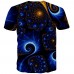 Fashion 3D Starry Sky T  shirt Creative Design Summer Men Cool Short Sleeve Casual Cotoon Print Sports Top