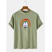 Mens Rainbow Graphic Print Cotton Round Neck Casual Short Sleeve T  Shirt