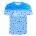 Fashion 3D Bubbly Water Printed T  shirt O  Neck Summer Short Sleeves Daily Casual Funny Hiking Travel