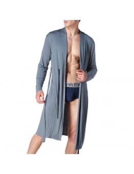 Sexy Cozy Casual Home Thin Drawstring Sleepwear Pajamas Bathrobes for Men