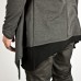 Mens Fashion Mid Long Avant  garde Irregular Hem Solid Color Pockets Hooded Cardigans