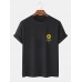 Mens Sunflower Print Round Neck Short Sleeve T  Shirt